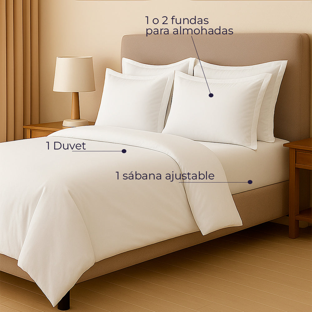 Juego de Duvet Unicolor