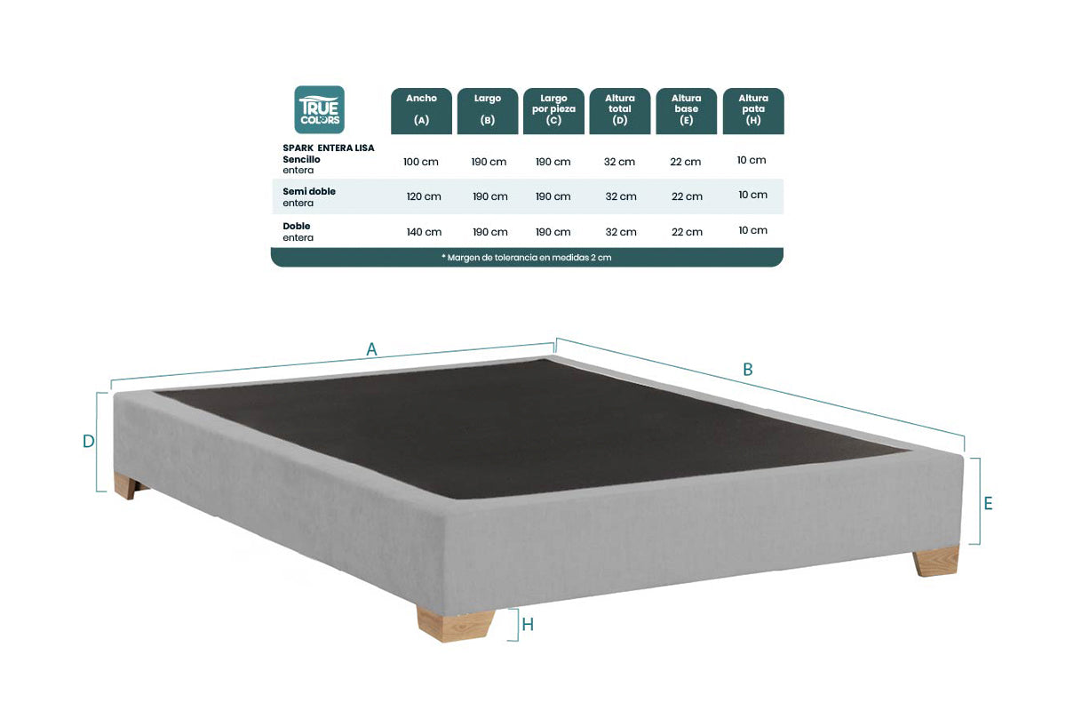 BASE CAMA SPARK ENTERA LISA