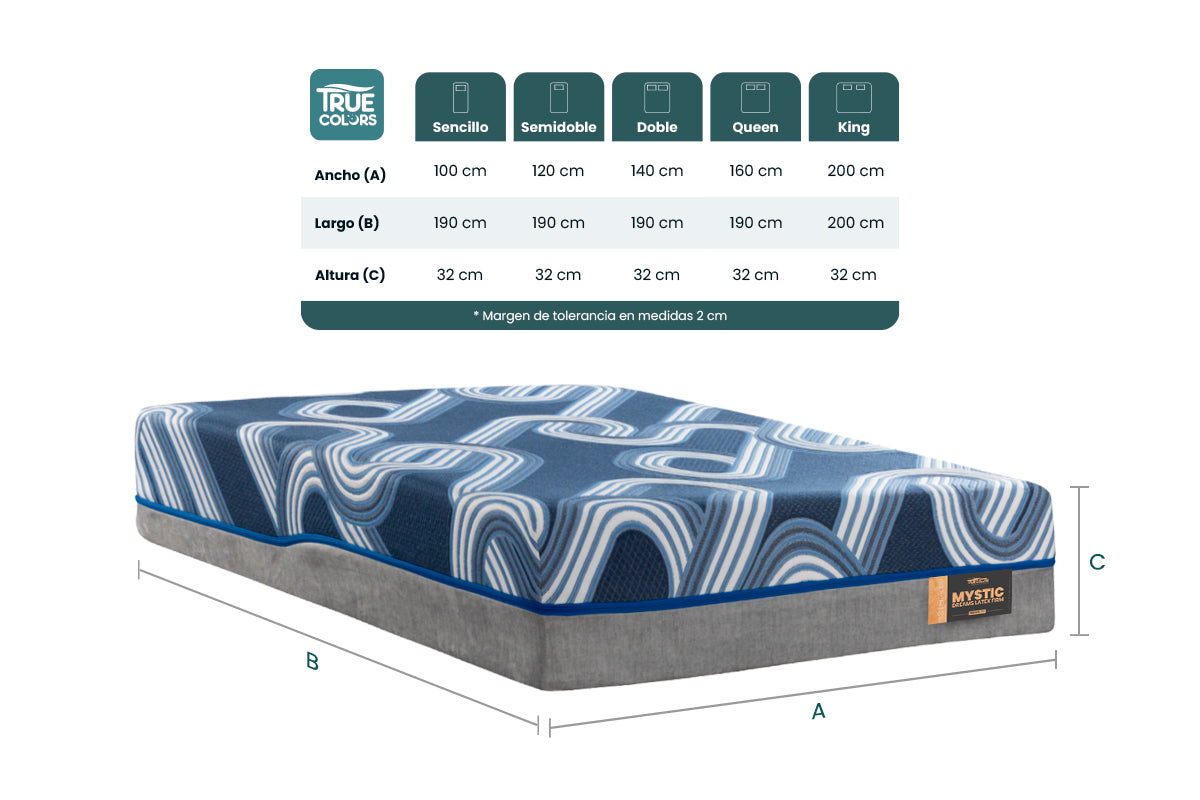 COLCHON MYSTIC DREAMS HYBRID COVER LATEXFIRM