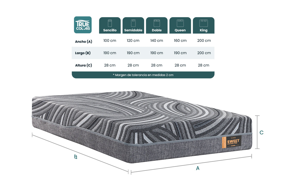 COLCHON SWEET DREAMS HYBRID COVER FIRM