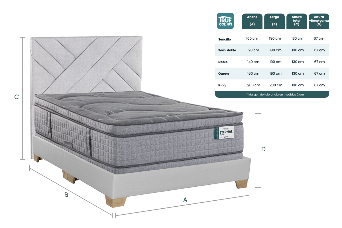 COMBO COLCHON ETERNAL FLAME + CABECERO