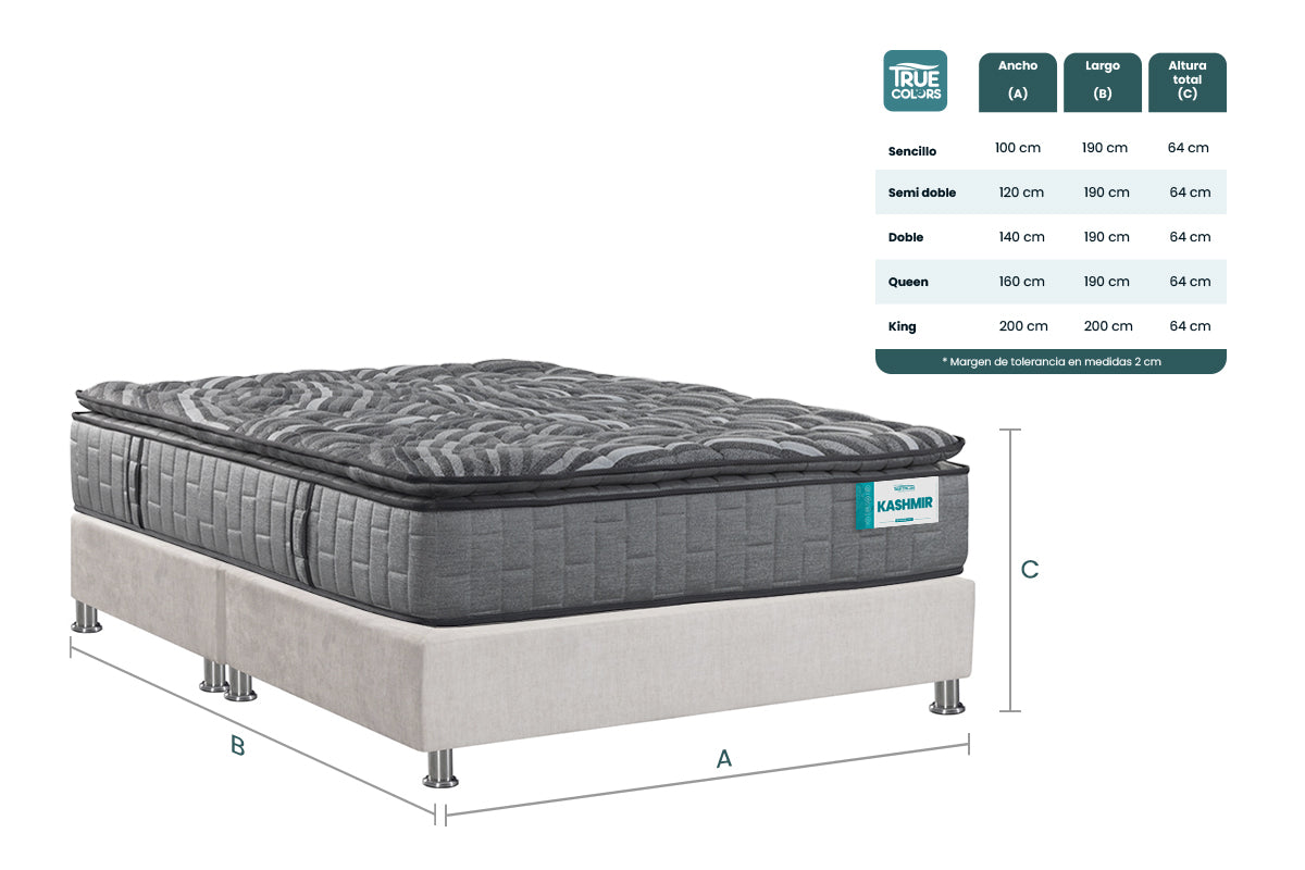 COMBO COLCHON KASHMIR