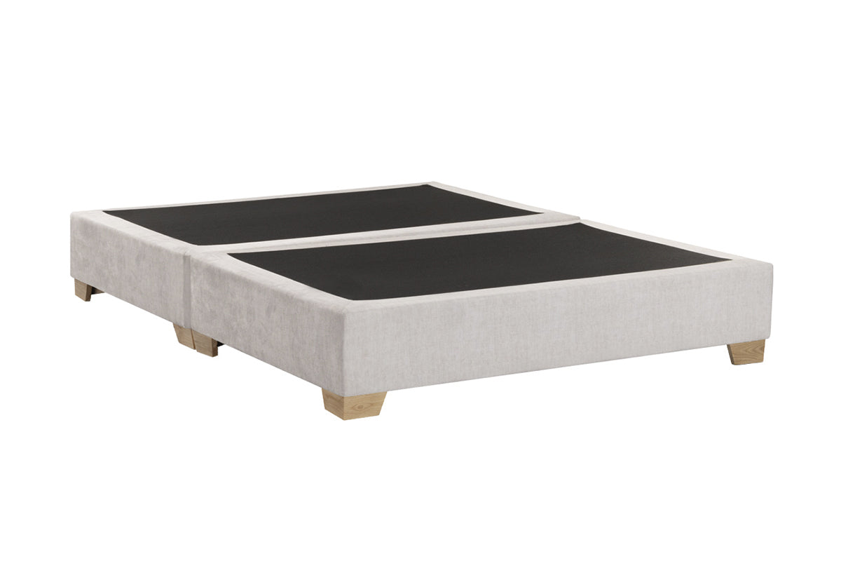 COMBO COLCHON PATIENCE + BASE CAMA SPARK LISA DIVIDIDA PATA MADERA NATURAL GRAFITO