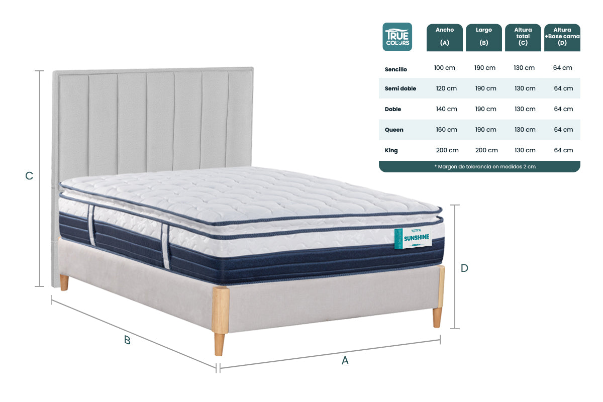COMBO COLCHON SUNSHINE + CABECERO
