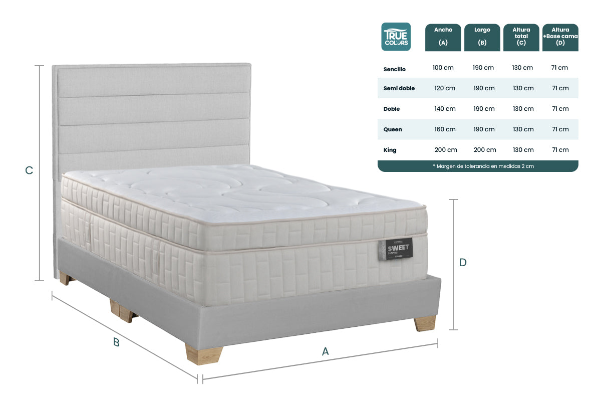 COMBO COLCHON SWEET HOME + CABECERO