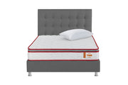 COMBO COLCHON TIME + BASE CAMA SPARK LISA DIVIDIDA + CABECERO LONDON GRAFITO